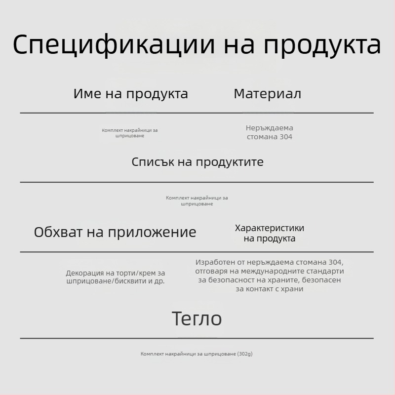 27-частен комплект дюзи за декорация от 304 неръждаема стомана за печива
