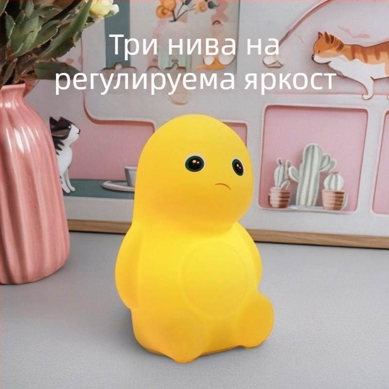 Силиконова презареждаща се нощна лампа с драконче-мляко, декоративна лампа за нощното шкафче и грижа за очите на детето