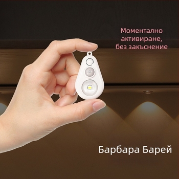 Сензорна LED лампа за витрина с фигури, презареждаема, USB зареждане, без кабели, компактна шкафна светлина 68×40×20 мм