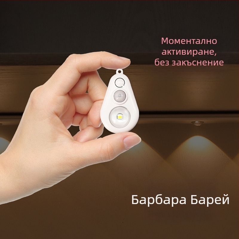 Сензорна LED лампа за витрина с фигури, презареждаема, USB зареждане, без кабели, компактна шкафна светлина 68×40×20 мм