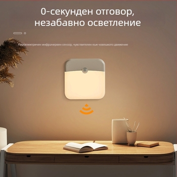 Квадратно LED презареждащо нощно осветление с магнитен датчик за гардероб и шкаф, регулиране на яркостта и смяна на цветовете