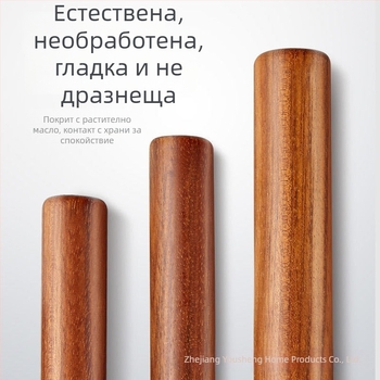 Естествена класическа дървена точилка за тесто от ебоново дърво, без лак, масивно дърво, за домашно печене
