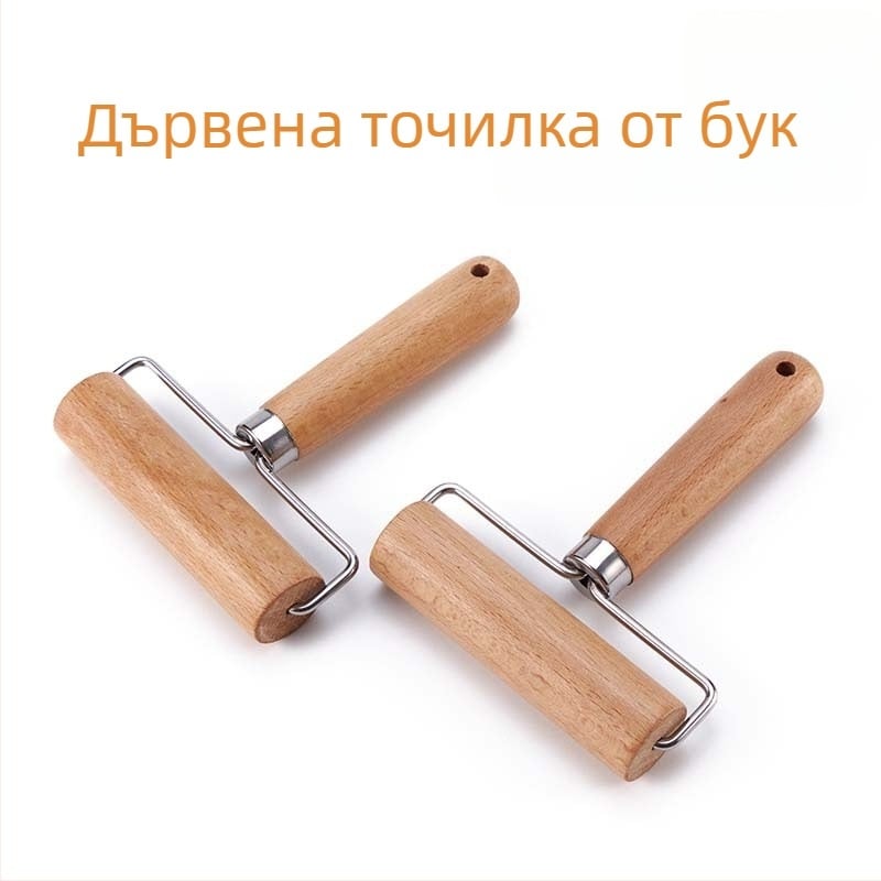 GMZ 004 Дървен едноръчен ролер за тесто – улеснява разточването, модерен минималистичен дизайн, за кори за пълнени изделия