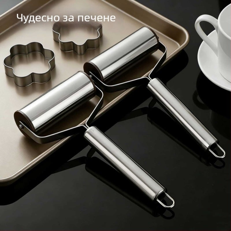 Неръждаем метален точилник за тесто за кори за пелмени, едноръчен дизайн