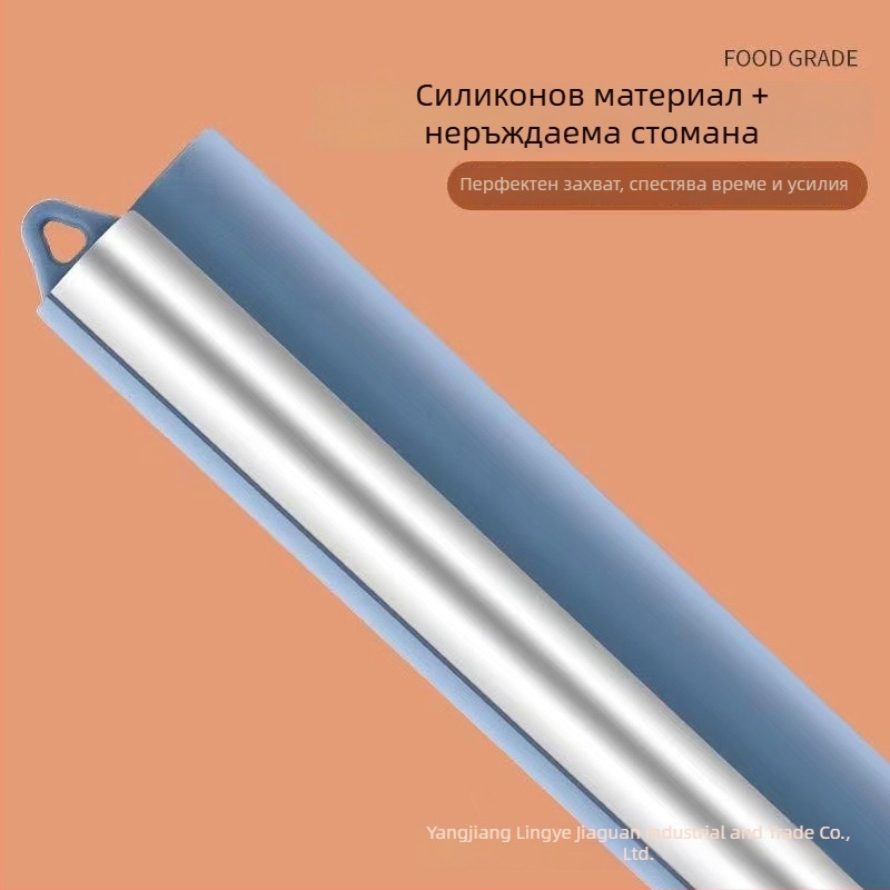 Силиконова ролка за тесто с измервателни марки, устойчива на високи температури, напълно покрита със силикон, не залепваща, инструмент за тесто за кнедли