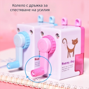 Карикатурна острилка за моливи с животински мотиви за деца, ръчна въртяща се острилка
