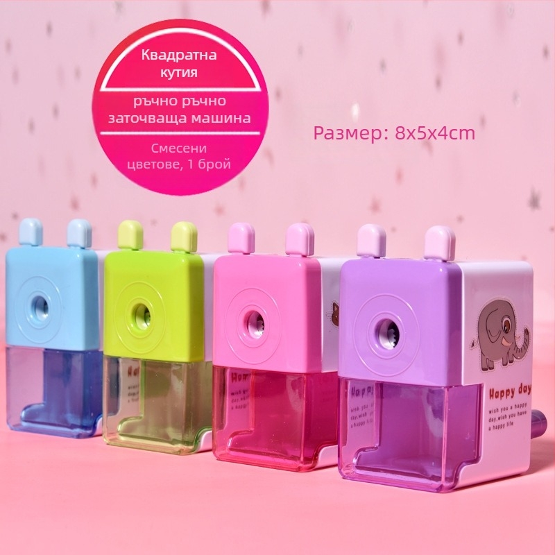 Карикатурна острилка за моливи с животински мотиви за деца, ръчна въртяща се острилка