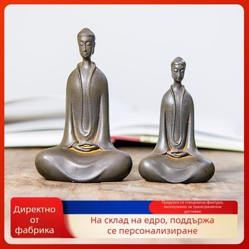 Статуя на Буда в дзен стил, новокитайски дизайн, Династия Северна Вей, настолен декор за дневна стая, ръчна изработка от смола.