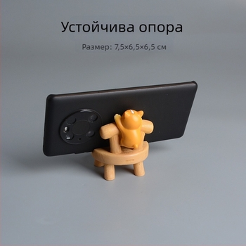 Карикатурна сладка котка и Шиба Ину — държач за телефон и таблет, настолна фигурка от смола