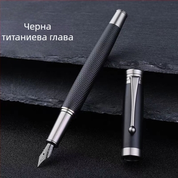 Метална фонтана писалка за бизнес писане, гладко писане, неръждаема стомана на перото, резервоар за мастило, въртяща се система за подаване на мастило, модел 175