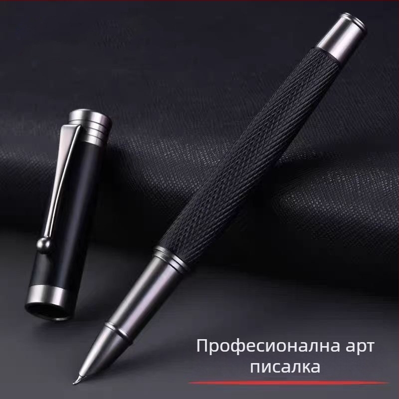 Метална фонтана писалка за бизнес писане, гладко писане, неръждаема стомана на перото, резервоар за мастило, въртяща се система за подаване на мастило, модел 175