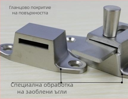 Удебелен лост за врата от 304 неръждаема стомана, повърхностно монтиран, за дървени врати
