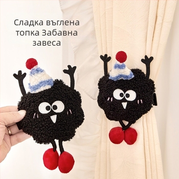 Завесни връзки с куклена фигура за детска стая, щипка за пердета с цветя, без пробиване, модерен минималистичен дизайн