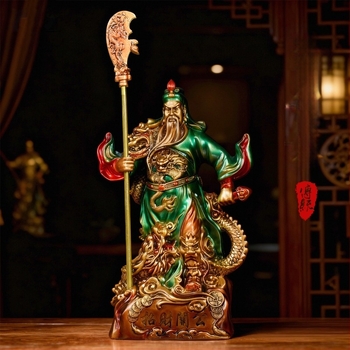 Статуя Guan Yu, Бога на богатството, привличаща богатство, подходяща за преместване в нов дом и откриване на офис/магазин, декоративна фигура за бюро.