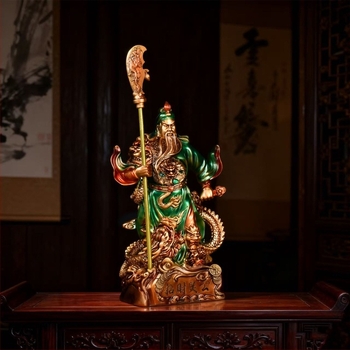 Статуя Guan Yu, Бога на богатството, привличаща богатство, подходяща за преместване в нов дом и откриване на офис/магазин, декоративна фигура за бюро.