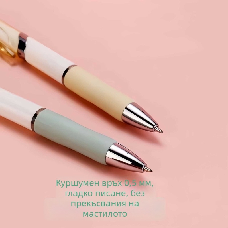 Прес тип гел писалка K35 карбонова 0,5 мм многоцветна за ученици, подписи на конференциите и офисни канцеларски материали