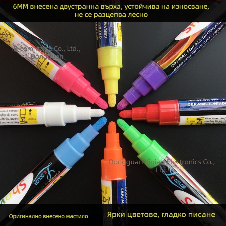 LED мини дъска за ръкописна реклама с двойна глава — водноразтворими цветни течни тебешири, без прах