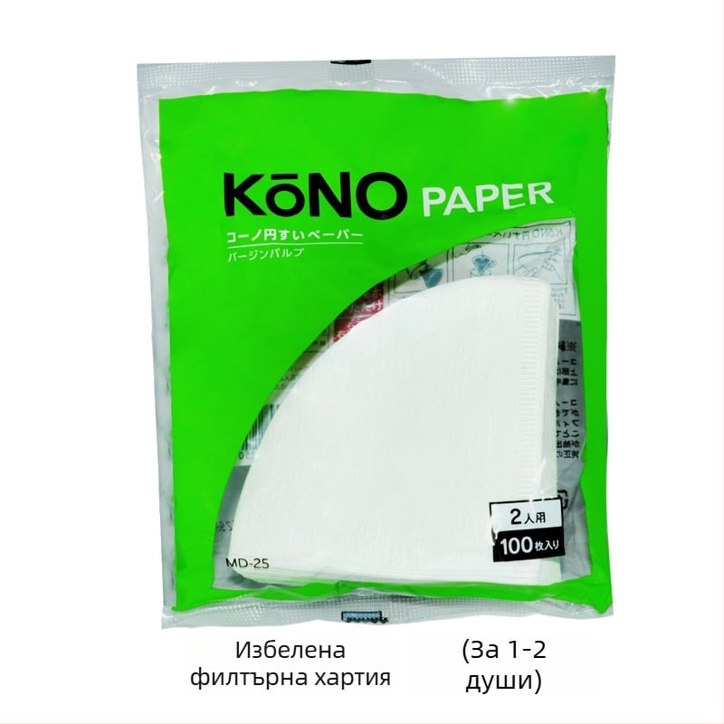 Kono V60 ръчно приготвяне на кафе — филтърни листове, конусовидна дървесна целулоза, 40 или 100 листа