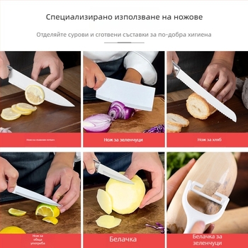 Шестчастен комплект кухненски ножове от неръждаема стомана – кухненски нож, готварски нож и нож за плодове, подаръчен комплект