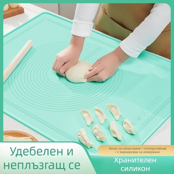 Домашна силиконова подложка за тесто, хранително качество, удебелена, екстра голям размер, незалепваща повърхност за месене и разточване