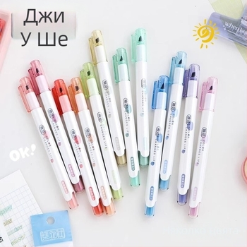 Collection Club флуоресцентна писалка с подменяеми рефили, ултра мек връх, защита на очите, писалка за дневник, маркер за подчертаване за ученици, комплект 4