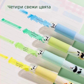 Deli SK233 Panda комплект маркери за подчертаване – цветни и симпатични за ученици, за водене на дневник