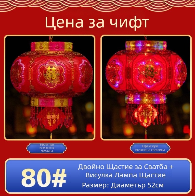 2025 Нови въртящи се фенери за входа — двойка цветни късметни фенери за пролетния фестивал, балкон или сватба