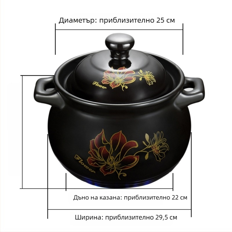 Нов керамичен гювеч за открит огън, съд за супа с голям капацитет, устойчив на високи температури