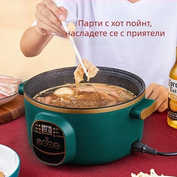 Електрически уок и котлон, интегриран двуфункционален, 2-3 л, 801-1000 W, интелигентен LCD дисплей, таймер, регулиране на температурата, защита срещу пресушаване, диаметър 22-28 см