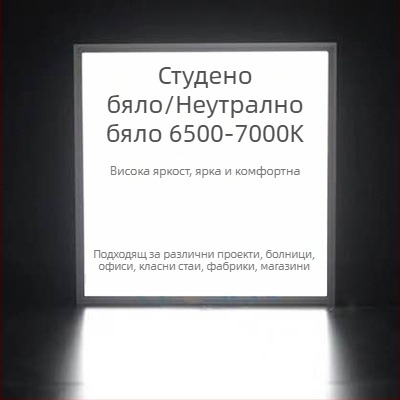 Интегриран таванен LED панел 600×600, плосък LED панел 600×600, решетка 60×60, минерална вата и гипсокартон, серия 595