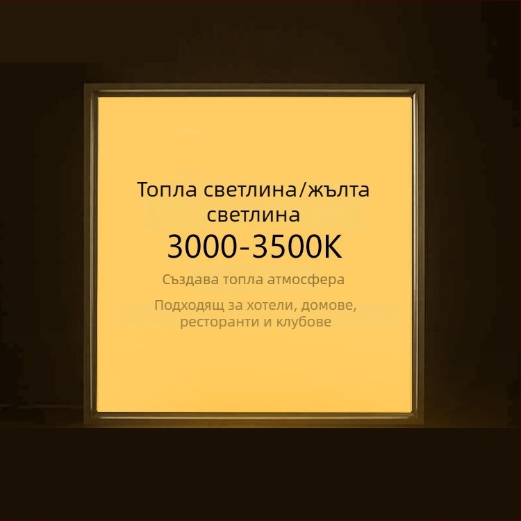 Интегриран таванен LED панел 600×600, плосък LED панел 600×600, решетка 60×60, минерална вата и гипсокартон, серия 595