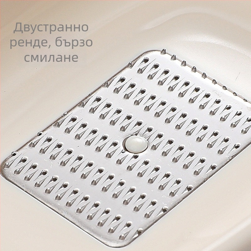 ECHO комплект за чесън: пластмасово ренде за чесън, мелничка за чесън от неръждаема стомана, обелка за чесън, мелничка за паста от чесън