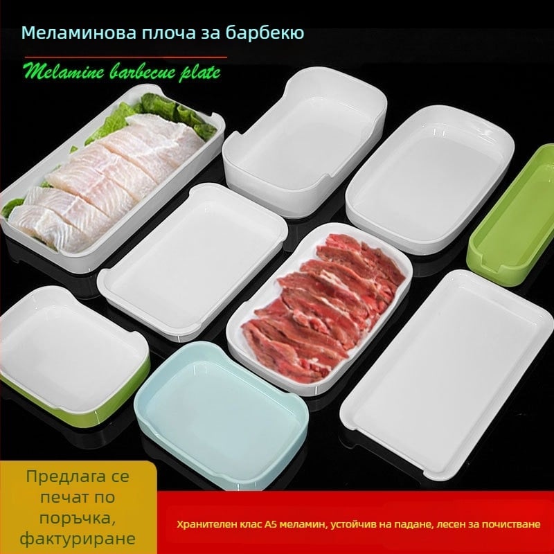 Меламинови квадратни чинии, размери 15–19 cm, модерен минималистичен дизайн, под глазура, за ресторанти и хотели, печат на лого и персонализация налични
