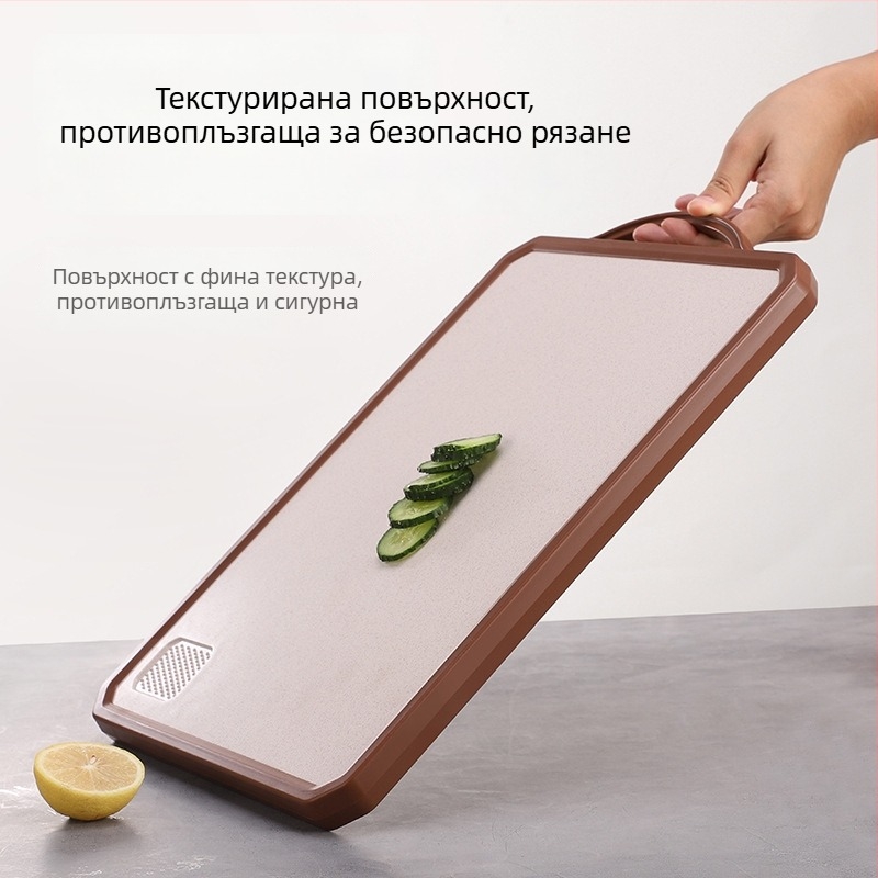 Двустранна дъска за рязане от неръждаема стомана, удебелена, нехлъзгаща се, антибактериална и против плесени за домашна употреба.