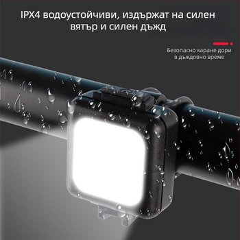 LED светлини за преден и заден велосипед с сигнал за безопасност, презареждаема преносима аварийна лампа за външни условия