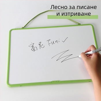 Funi висяща магнитна двустранна бяла дъска за писане с държач, цветна настолна дъска за учене у дома за деца
