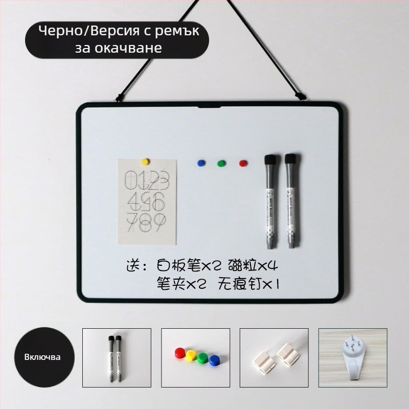 Funi висяща магнитна двустранна бяла дъска за писане с държач, цветна настолна дъска за учене у дома за деца