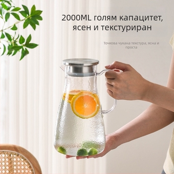 Удароустойчива бутилка за студена вода със поликарбонат и акрил, голям капацитет; подходяща за дома и ресторанти; за сокове, напитки и чай.