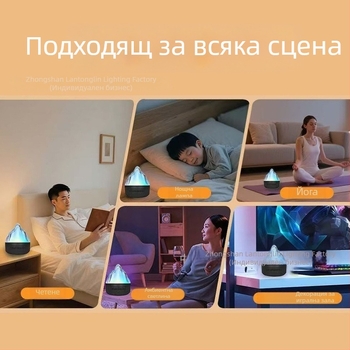 Цветна LED амбиентна светлина с презареждаща се батерия и Bluetooth говорител – ледникова нощна лампа
