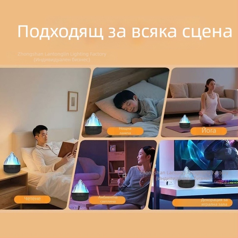 Цветна LED амбиентна светлина с презареждаща се батерия и Bluetooth говорител – ледникова нощна лампа