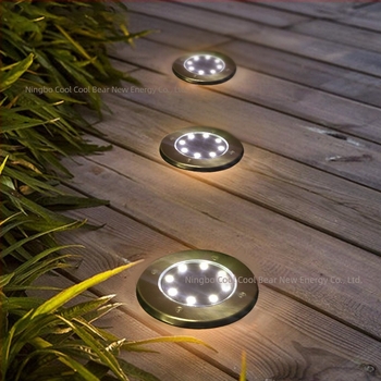 Соларна подземна лампа с 8 LED, неръждаема стомана, външно осветление за тревни площи и градина, водоустойчива IP54