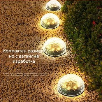 LED подземна лампа за тревна площ със соларно захранване, водоустойчива градинска светлина за двор IP55
