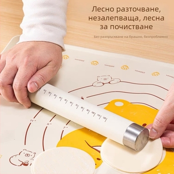 Ролка за тесто със силиконово стоманено ядро, голям размер, без залепване, за домашна употреба