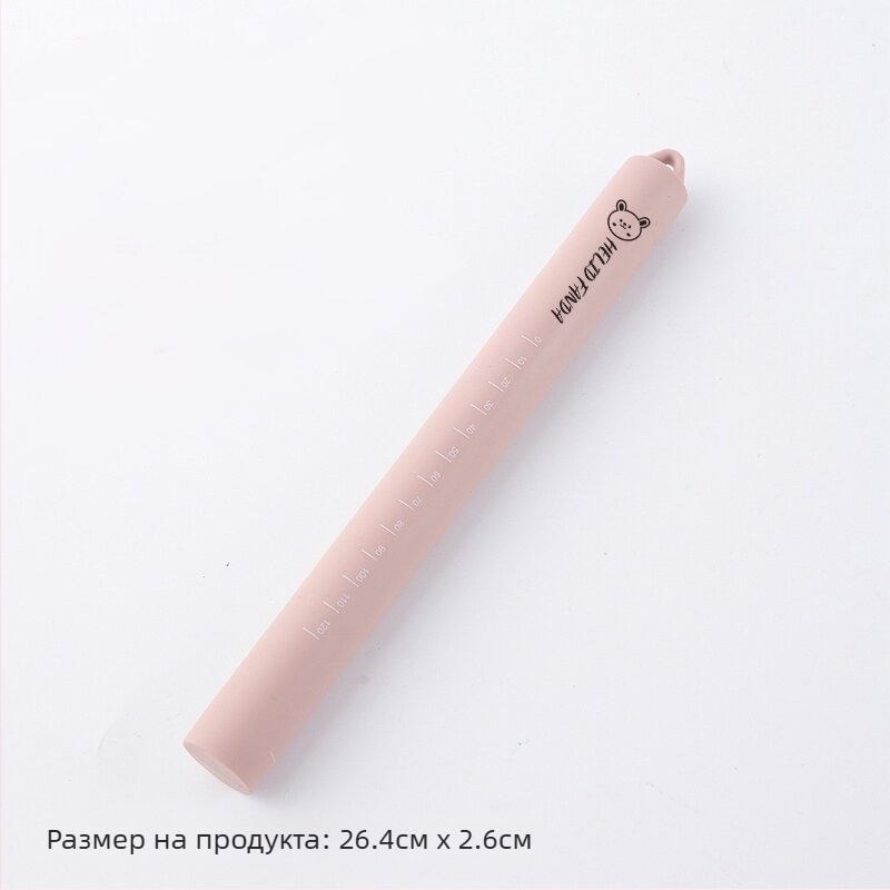Силиконова ролка за тесто, твърда и не залепваща, с измервателни шкали и отвор за закачване, кухненски инструмент за печене