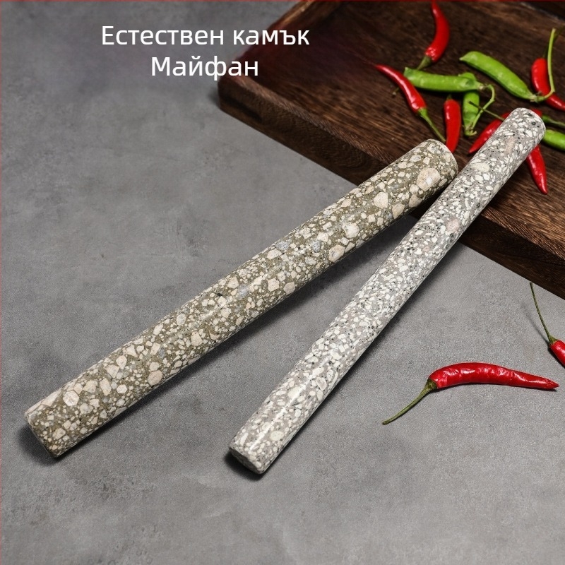 Голям комплект ролка за тесто от Maifan камък – дълга кухненска ролка за кори за пелмени