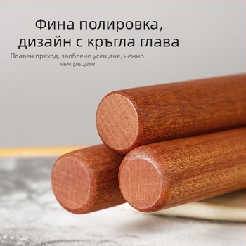Mooid дървена точилка за тесто от ебоново дърво, твърдо дърво за разточване на тесто за пелмени и юфка, хранително качество