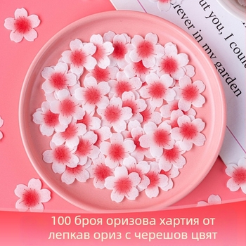 Сакура оризова хартия и вафел хартия за украса на торти и близалки, вълнообразна дъска, кристално звездно небе и флорални мотиви