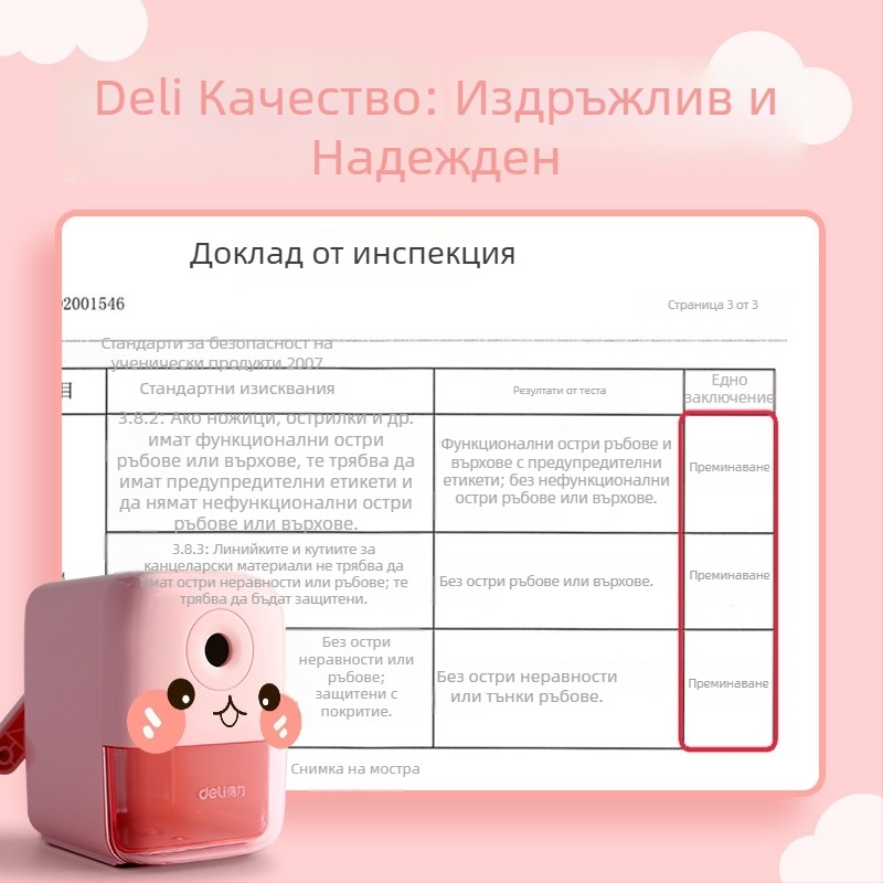 Deli 71158 Острилка за моливи – ръчно завъртане, компактна и преносима, за графитни моливи