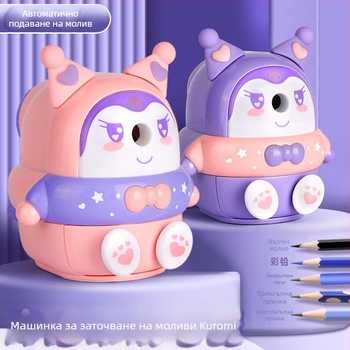 Kulomi Sanrio острилка за моливи - дървена, ръчно въртяща се, за ученици