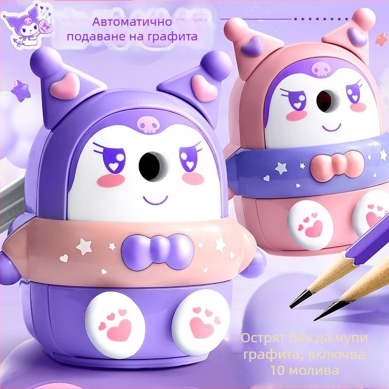Kulomi Sanrio острилка за моливи - дървена, ръчно въртяща се, за ученици